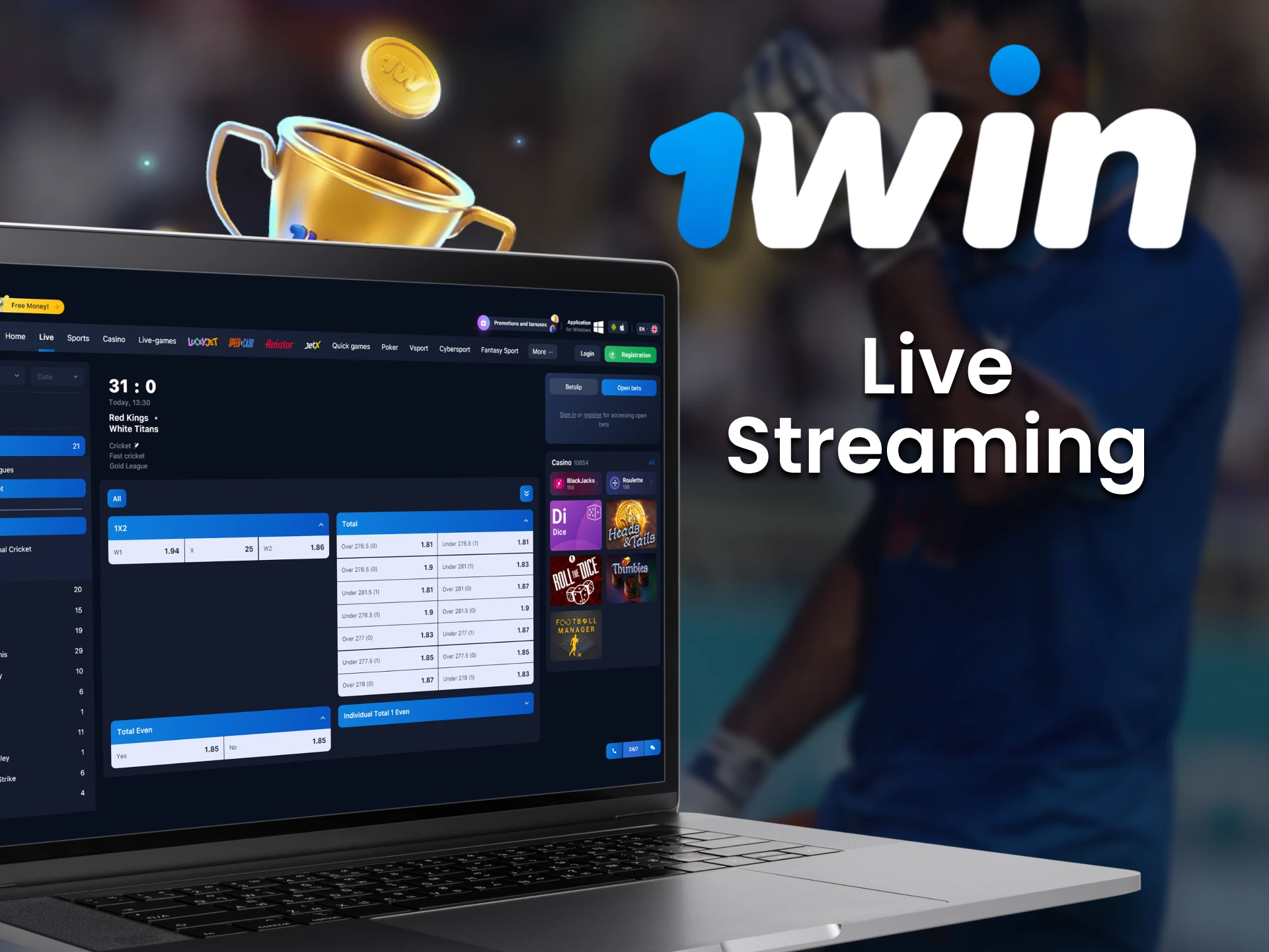 You can watch the match in 1Win Live section.