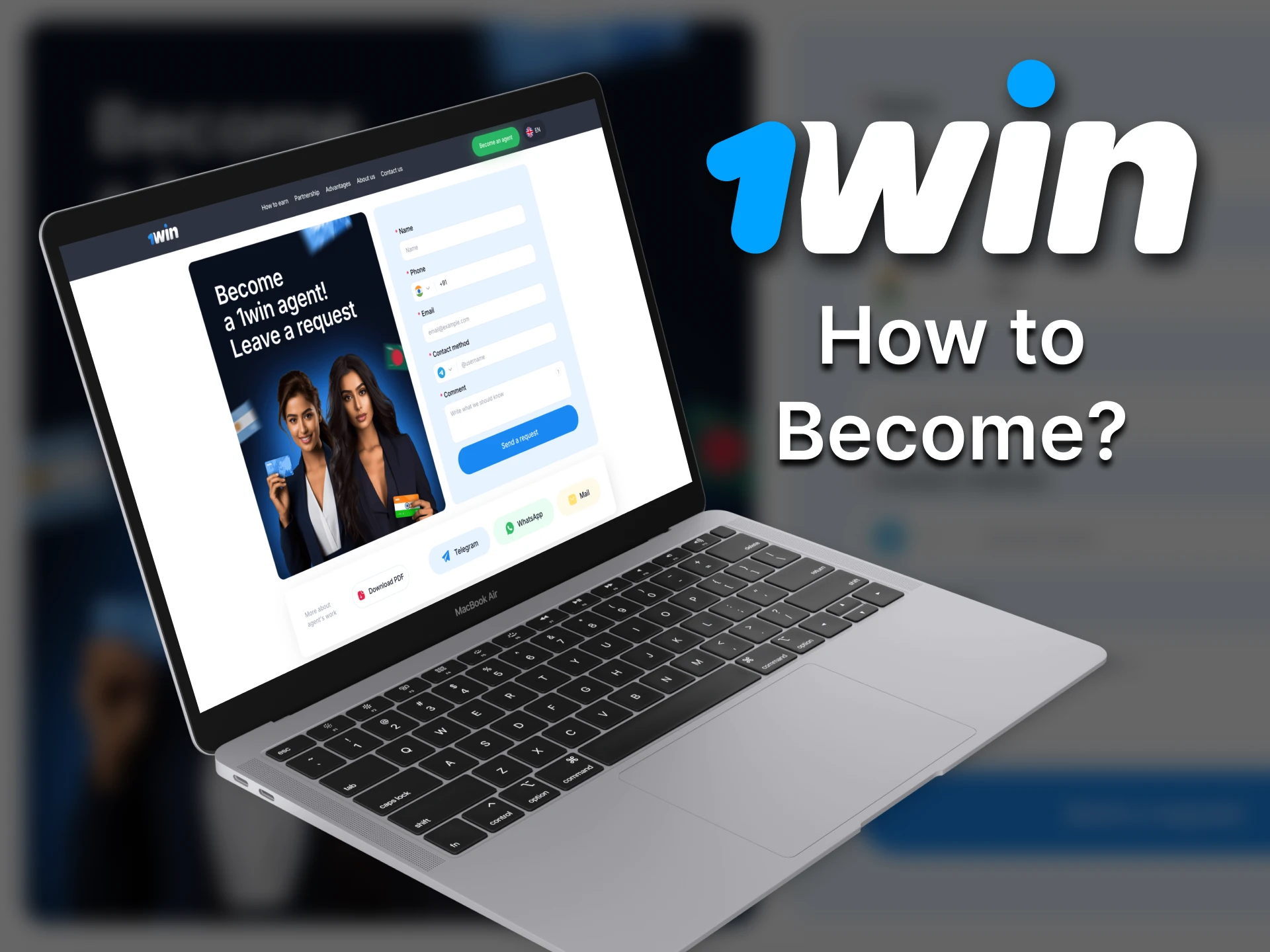 It is extremely easy to join the 1Win Cash Agent program.