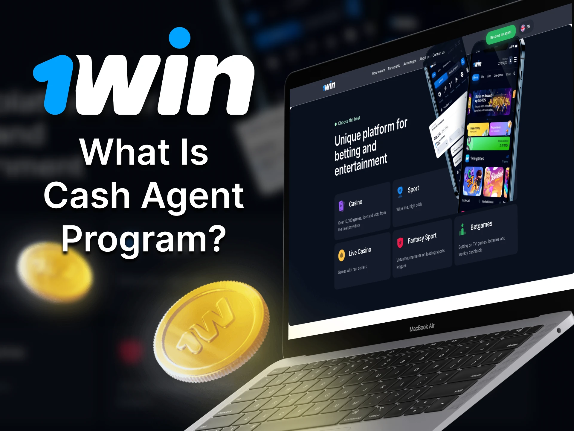1Win Cash Agent program is helping new players with replenishment.