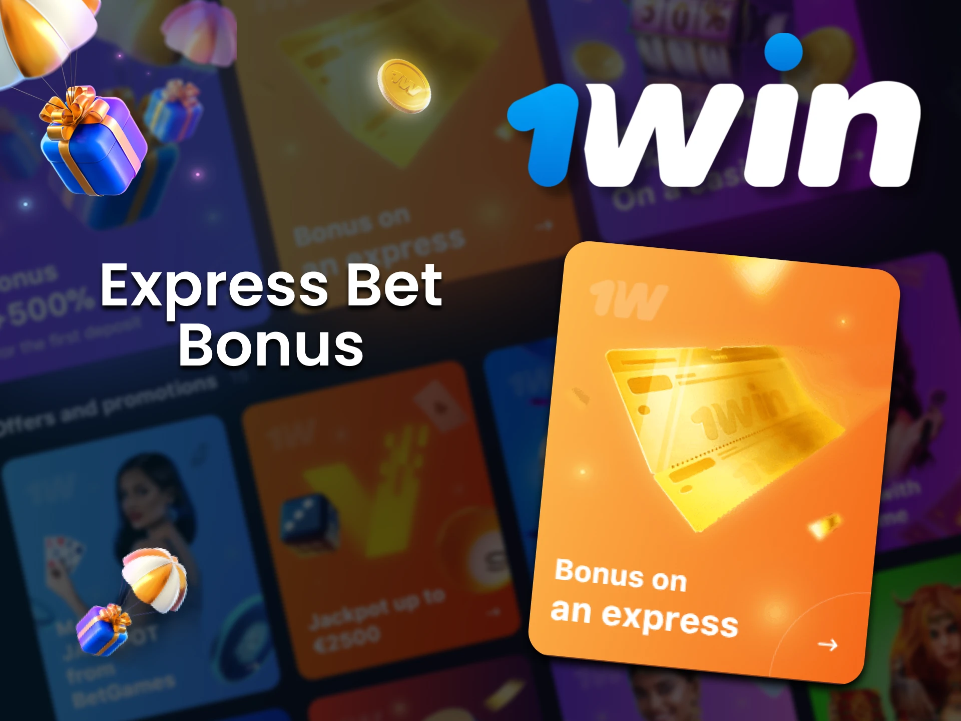Get a 1Win Cricket Express bonus for 5 or more events.