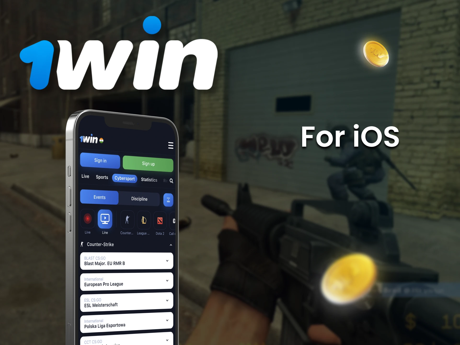 Download and bet on eSports with the 1Win iOS app.